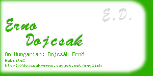 erno dojcsak business card