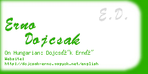 erno dojcsak business card